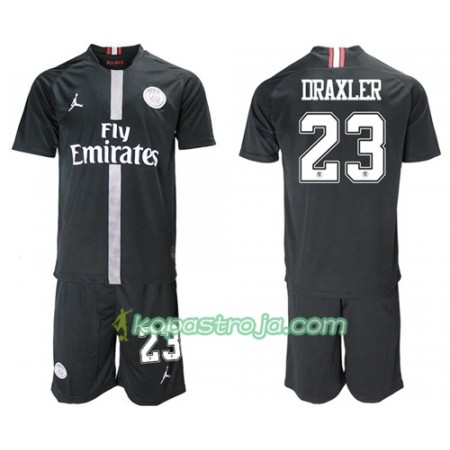 Billiga Fotbollströjor Paris Saint Germain Draxler 23 Jodan Svart Barn Tredje tröja 2018/19 Kortärmad